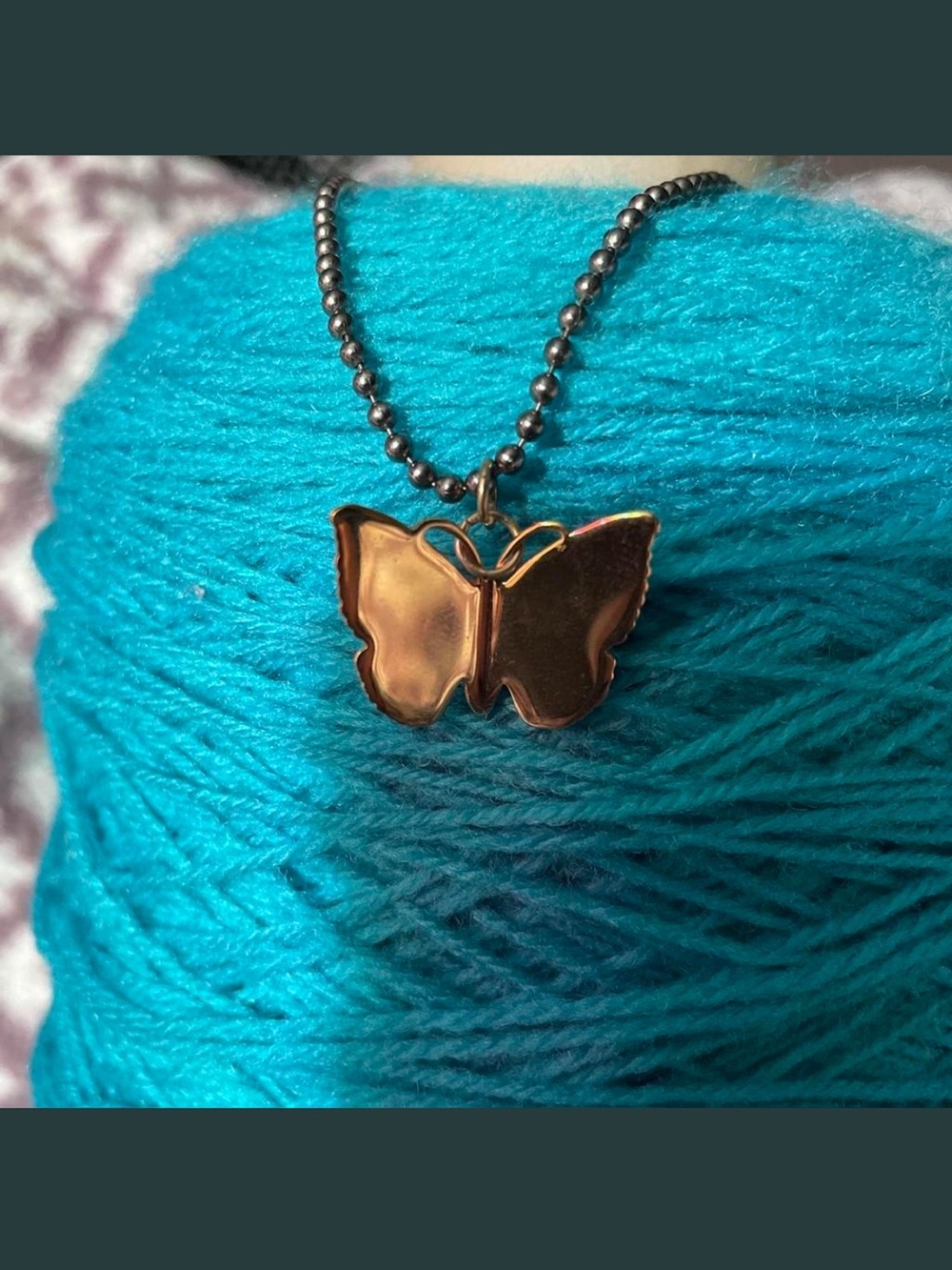 Gold Tone Butterfly Pendant Necklace Charm - Women's Jewelry